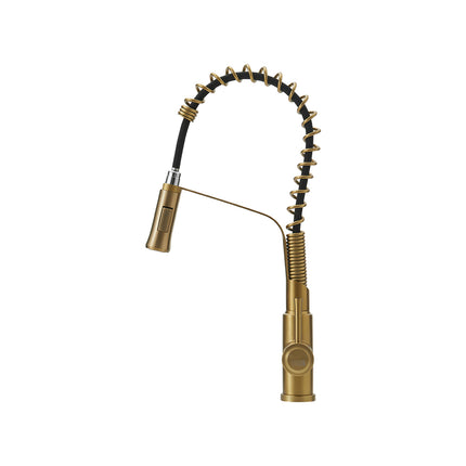 Brushed Gold Modern Single Lever Kitchen Pull Down Faucet