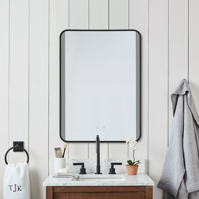 Framed Rectangular LED Bathroom Vanity Mirror 50 x 70cm