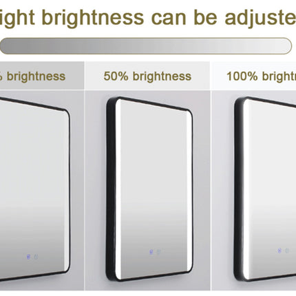 Framed Rectangular LED Bathroom Vanity Mirror 50 x 70cm
