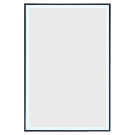 Black 50cm Rectangular Anti Fog Bathroom Vanity Mirror Touch Sensor