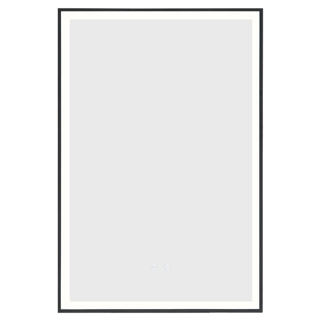 Black 50cm Rectangular Anti Fog Bathroom Vanity Mirror Touch Sensor