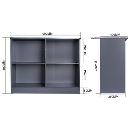 Grey Sideboard Cabinet with Open Shelves