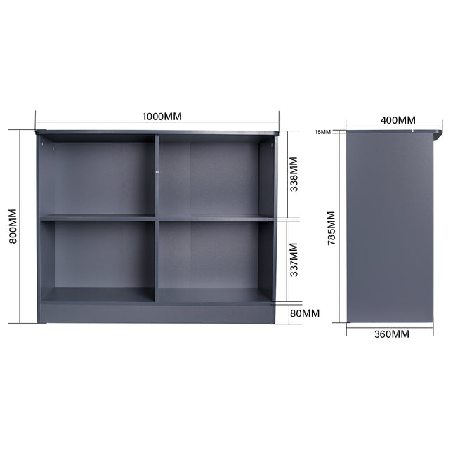 Grey Sideboard Cabinet with Open Shelves