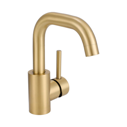 Gold 21cm Arc Single Handle Faucet with Swivel Spout