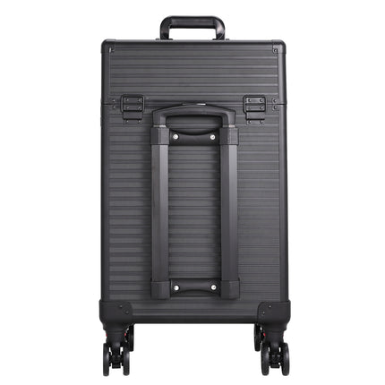 Aluminum 3 in 1 Cosmetic Trolley Case Beauty case on Wheels,Black