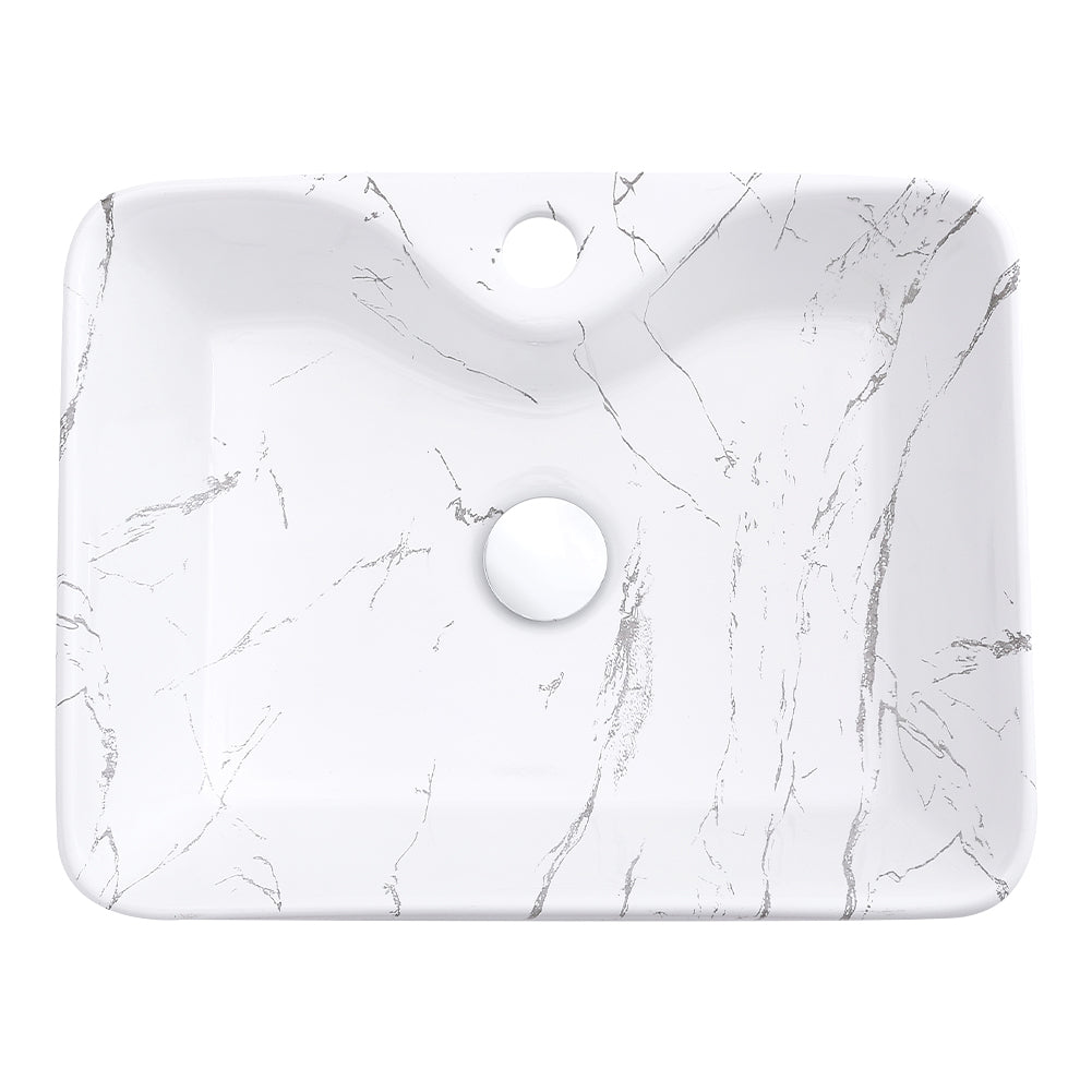 19" Rectangular Bathroom Vessel Sink with Marble