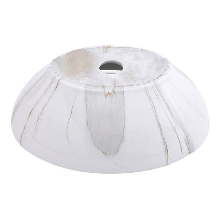 16 Inch Oval Marble Vessel Bathroom Sink White