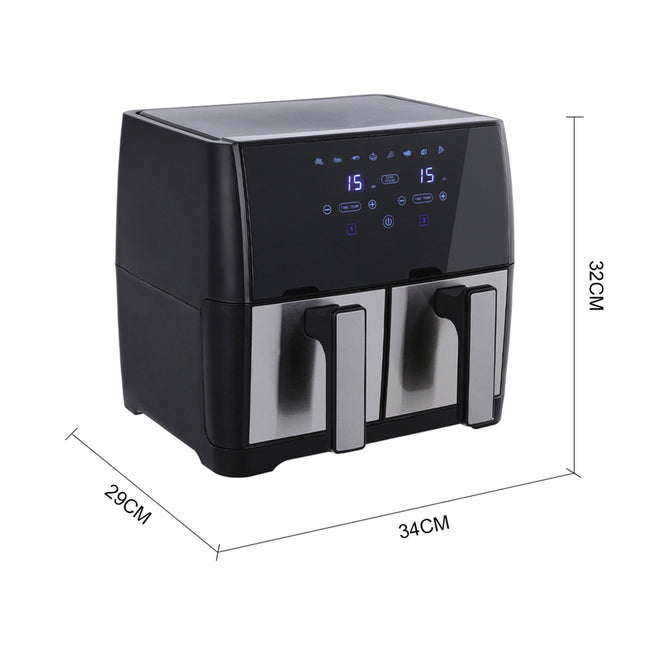 8L Touch Screen Dual Basket Air Fryer Healthy Cooking