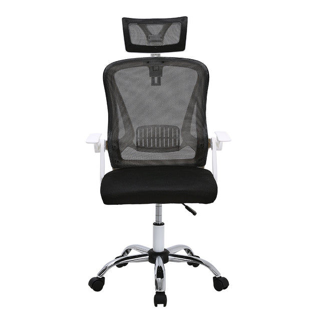 Swivel Office Chair with HeadrestWhite
