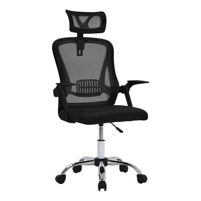 Swivel Office Chair with HeadrestBlack