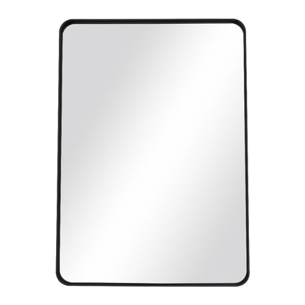 Black Rectangular Metal Framed Wall Mirror Decorative 50x70cm H