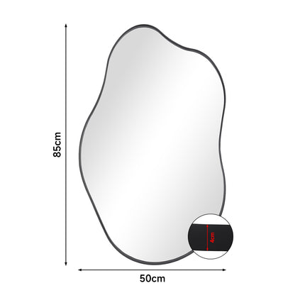 Irregular Wall Mirror with Decorative Metal Frame 50 x 85cm