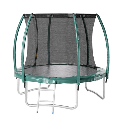 Dark Green 8FT Outdoor Enclosure Trampoline with Ladder