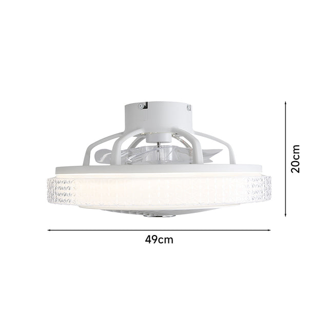 White 20 Inch Acrylic Ceiling Mount LED Fan Light