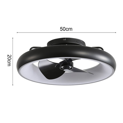 Black 20 Inch Industrial Style Ceiling Mount LED Fan Light