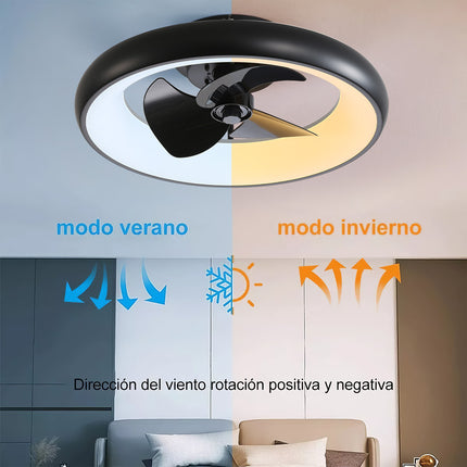 Black 20 Inch Industrial Style Ceiling Mount LED Fan Light