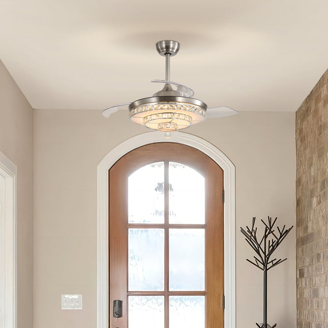42 Inch Acrylic Ceiling Fan Light with Retracted Blades