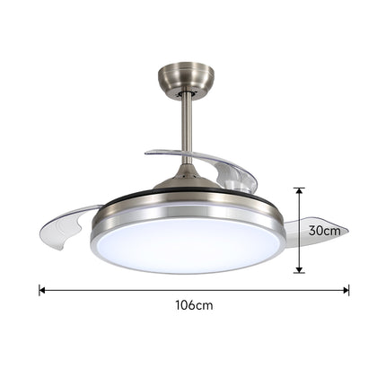 42 Inch Dia 106cm Acrylic Ceiling Fan Light with Retracted Blades