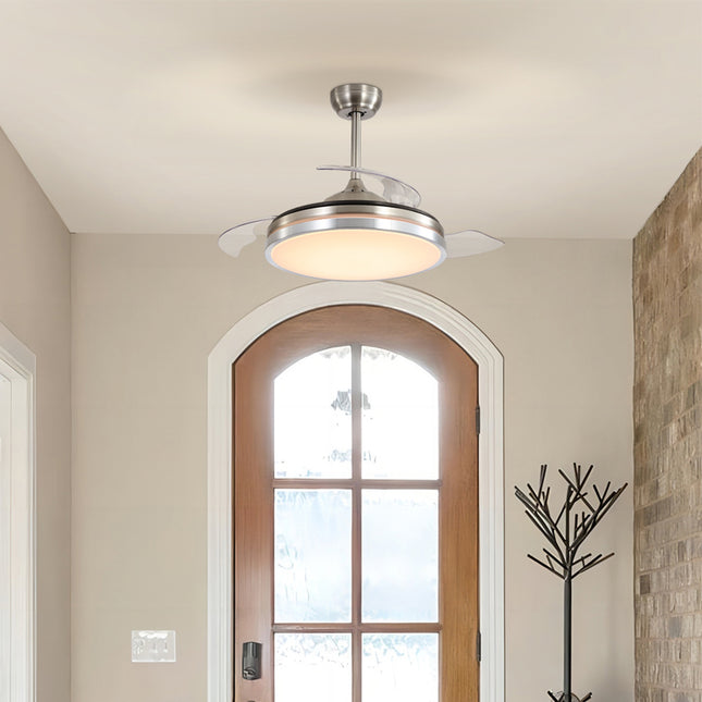 42 Inch Dia 106cm Acrylic Ceiling Fan Light with Retracted Blades