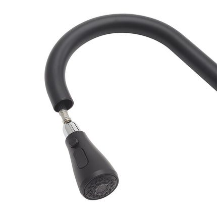 Black/Gold Retractable Commercial Pulldown Kitchen Faucet