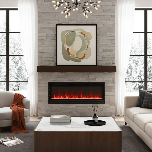 40-inch Wall Mounted Electric Fireplace with Remote Control