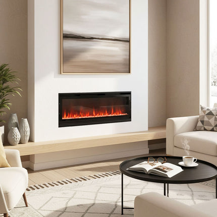 40-inch Wall Mounted Electric Fireplace with Remote Control