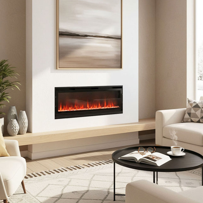 40-inch Wall Mounted Electric Fireplace with Remote Control