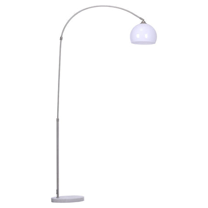 Arched Floor Lamp Tall Curved Design with Marble Base Orange and White  Lampshade 130 to 180CM