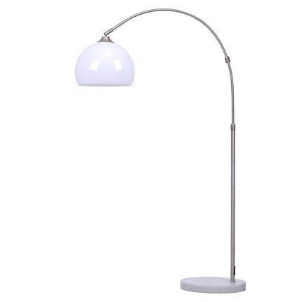 Arched Floor Lamp Tall Curved Design with Marble Base Orange and White  Lampshade 130 to 180CM