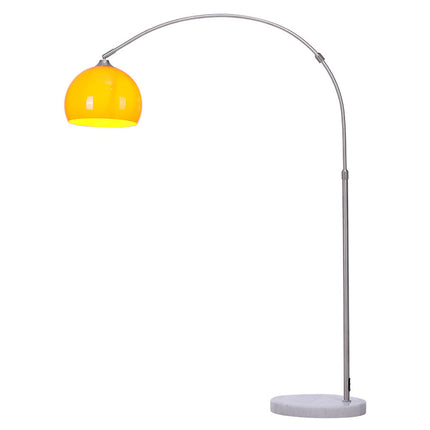 Arched Floor Lamp Tall Curved Design with Marble Base Orange and White  Lampshade 130 to 180CM