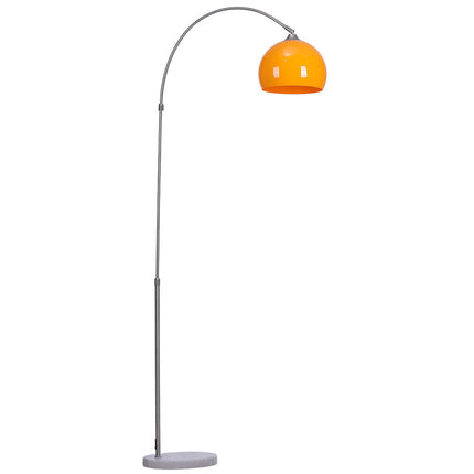 Arched Floor Lamp Tall Curved Design with Marble Base Orange and White  Lampshade 130 to 180CM