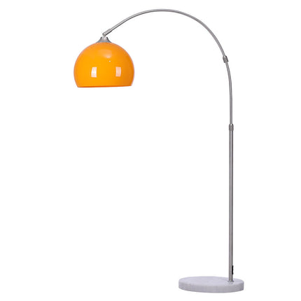 Arched Floor Lamp Tall Curved Design with Marble Base Orange and White  Lampshade 130 to 180CM