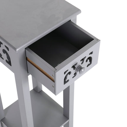 73cm Tall White and Grey Wood Console Side Table for Hallway
