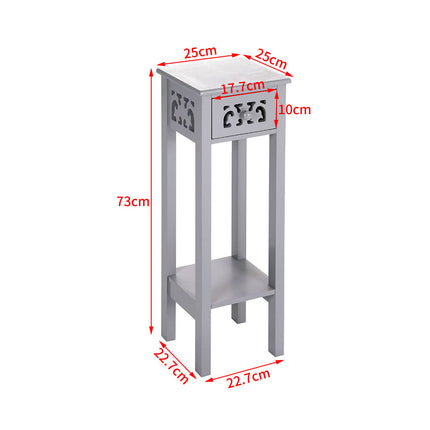 73cm Tall White and Grey Wood Console Side Table for Hallway