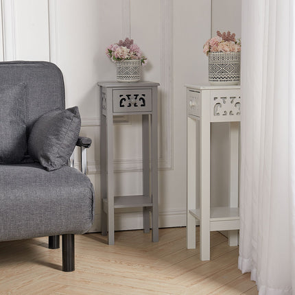 73cm Tall White and Grey Wood Console Side Table for Hallway