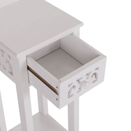 73cm Tall White and Grey Wood Console Side Table for Hallway