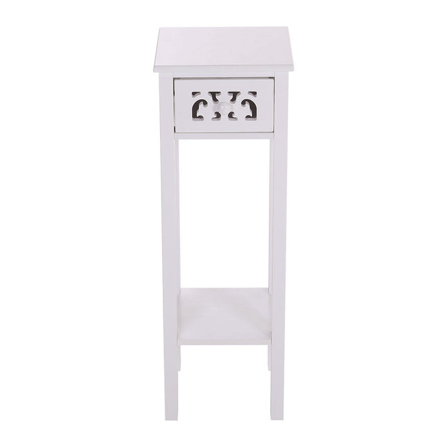 73cm Tall White and Grey Wood Console Side Table for Hallway