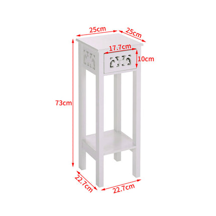 73cm Tall White and Grey Wood Console Side Table for Hallway