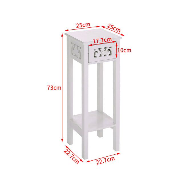 73cm Tall White and Grey Wood Console Side Table for Hallway