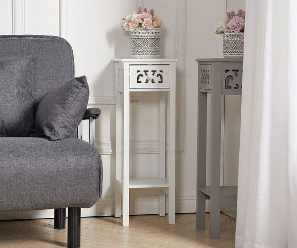 73cm Tall Grey Wood Console Side Table Hallway