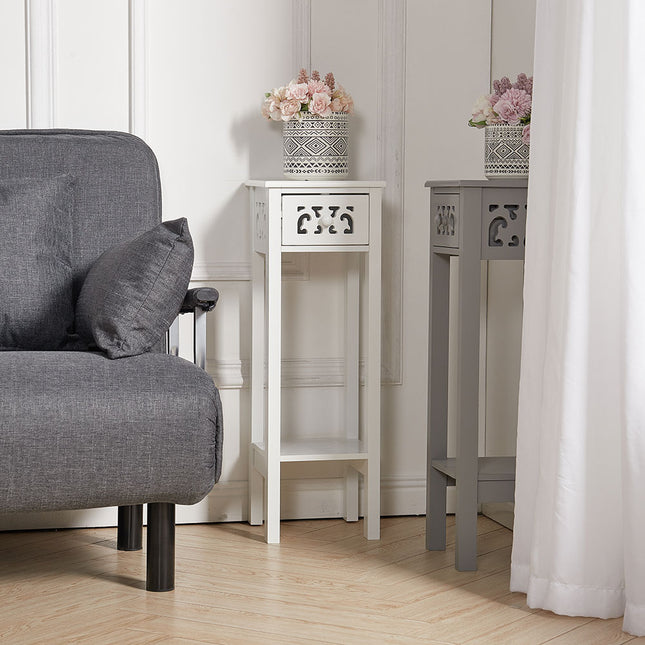 73cm Tall White and Grey Wood Console Side Table for Hallway