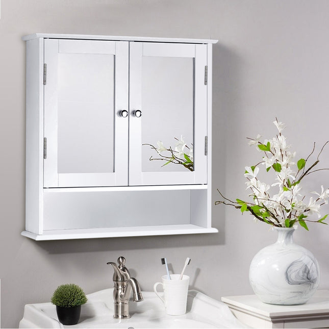 Rectangular Double Door Mirror Cabinet with Medicine Cabinet