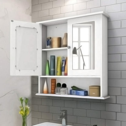 Rectangular Double Door Mirror Cabinet with Medicine Cabinet