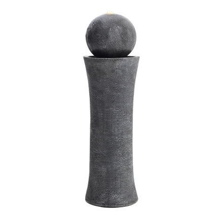 86cm H Dark Grey Sphere Electric Fountain Water Feature with LED Light