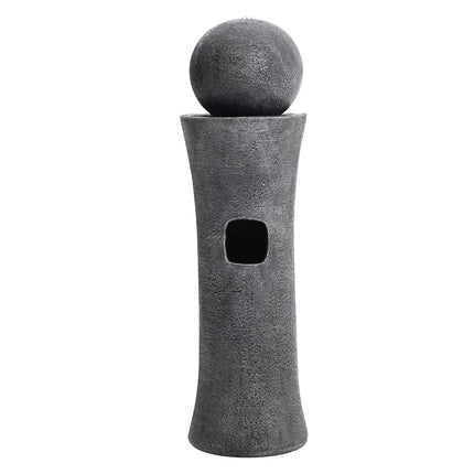 86cm H Dark Grey Sphere Electric Fountain Water Feature with LED Light