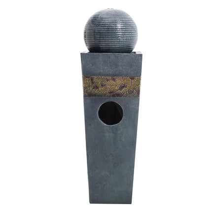 80cm Navy Sphere Electric Fountain Water Feature with LED Light