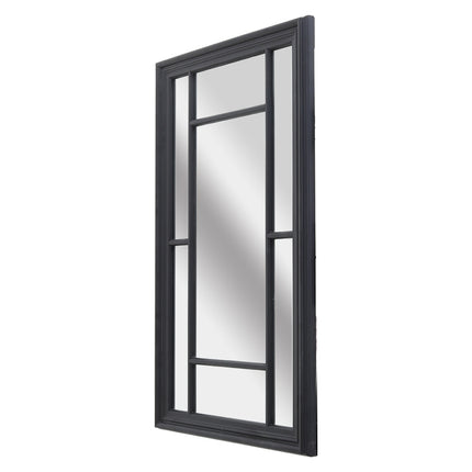 Black Large Frame Garden Wall Hanging Glass Mirror 75×120cm