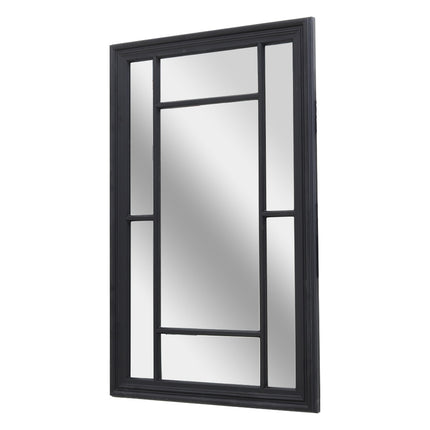 Black Large Frame Garden Wall Hanging Glass Mirror 75×120cm