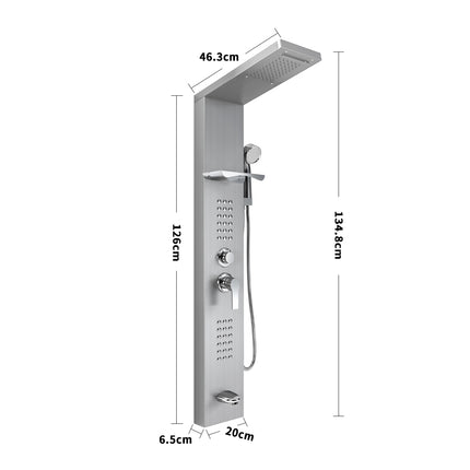 5 in 1 Shower Tower Silver 20 x 134.8cm