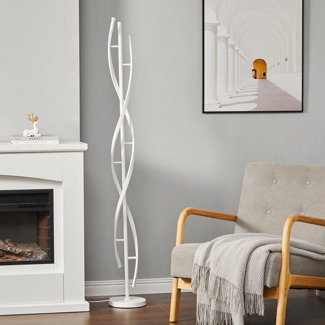 White 60W Modern LED Floor Lamp for Living Room